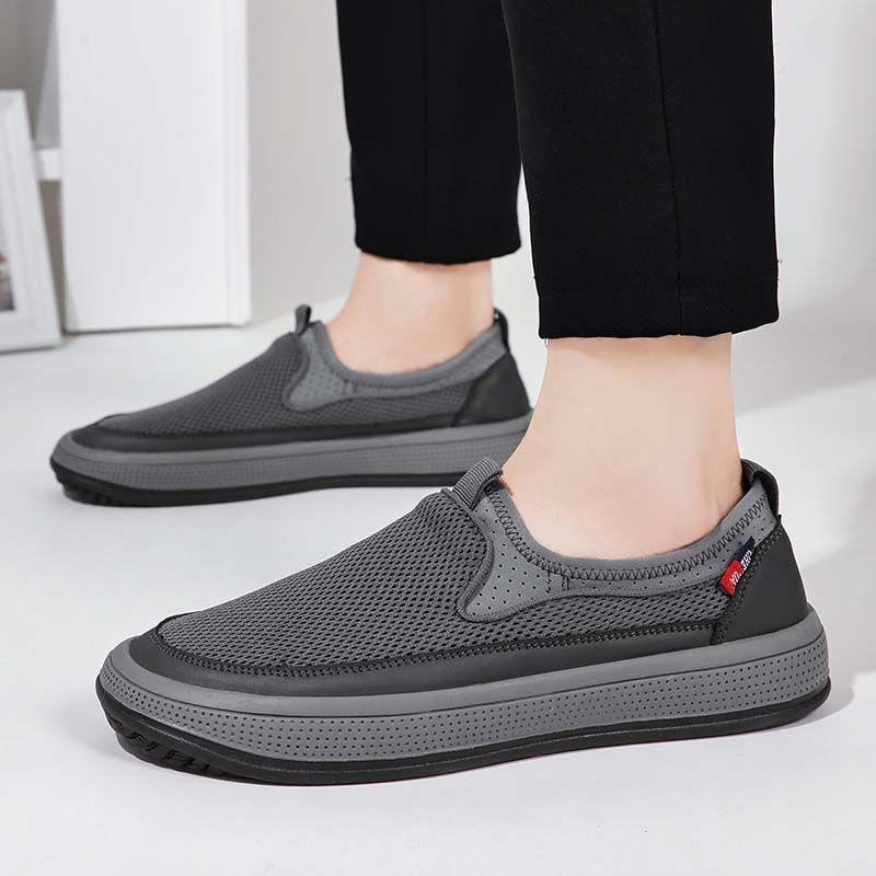 Men's shoes summer breathable cloth shoes one pedal lazy comfortable work shoes mesh work shoes men