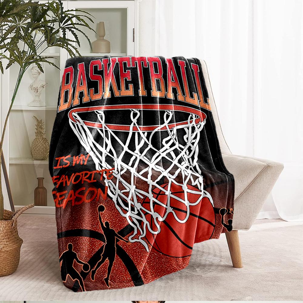 basketball Theme Printed Blanket - Perfect for Couch, Bed, Travel & Outdoor Use | Machine Washable, Cozy & Durable.