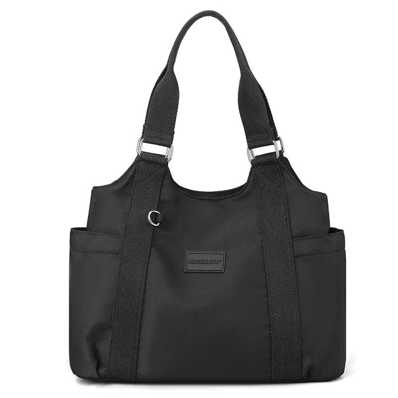 Solid stitching zipper ladies bags shoulder traveling crossbody bags for women nylon large capacity pocket