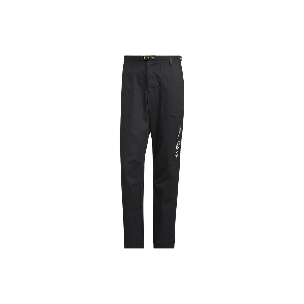 adidas X National Geographic Twill Jednokolorowe Spodnie Sportowe Outdoor Męskie Spodnie Czarne IL6593