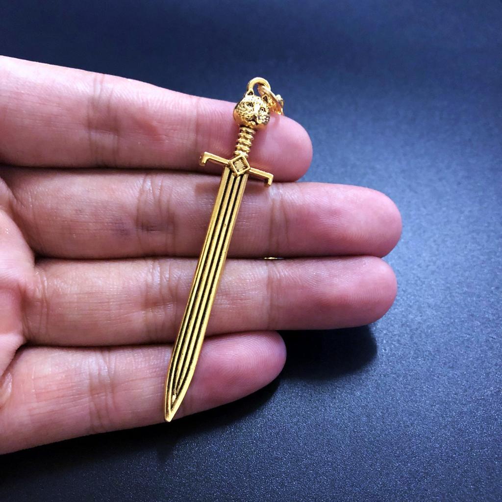 Foreign Trade Selling Retro Bronze Cat Head Ancient Sword Pendant Diy Jewelry Pendant Alloy Jewelry Accessories