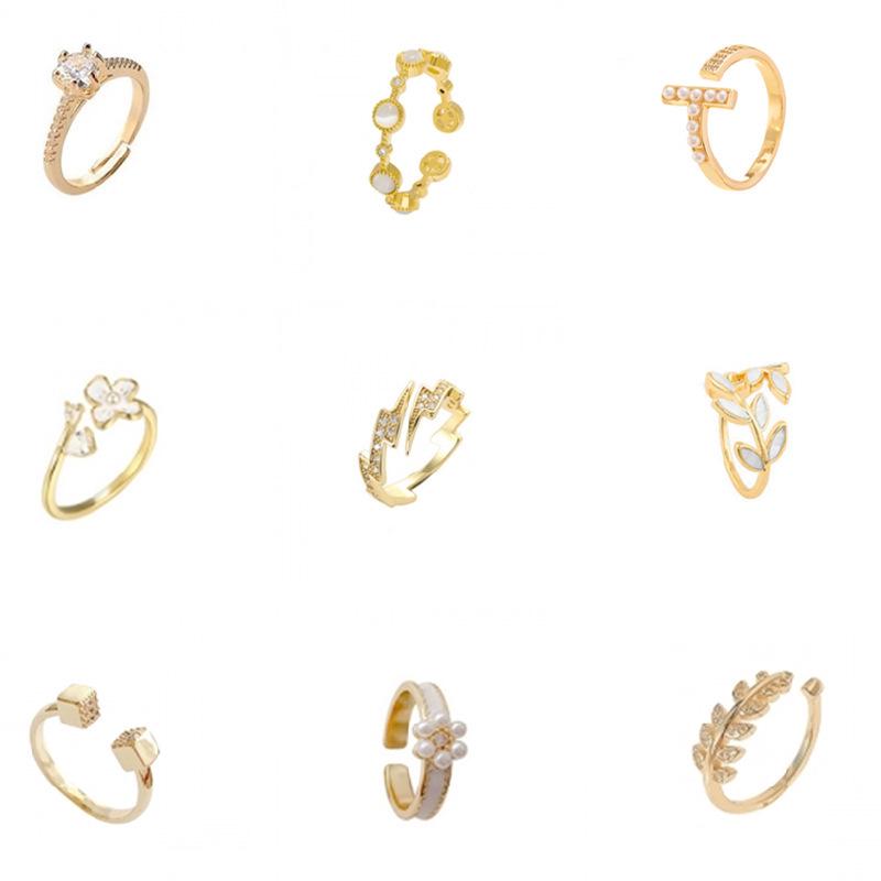 Korean Flower Design High-End Gold-Plated Ring