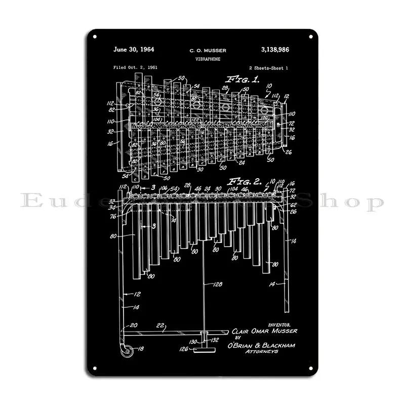 

Vibraphone Patent Metal Sign Funny Party Plates Living Room Design Garage Tin Sign Poster 20x30cm