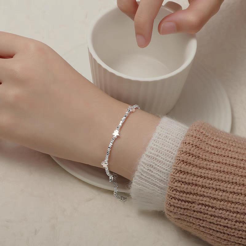 S925 Sterling Silver Star Fragment Bracelet - Light Luxury, Exquisite Design, Stackable Women’s Hand Jewelry