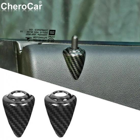 Carbon Fiber Door Lock Bin Cover Trim For 2012-2015 Chevrolet Camaro Accessories