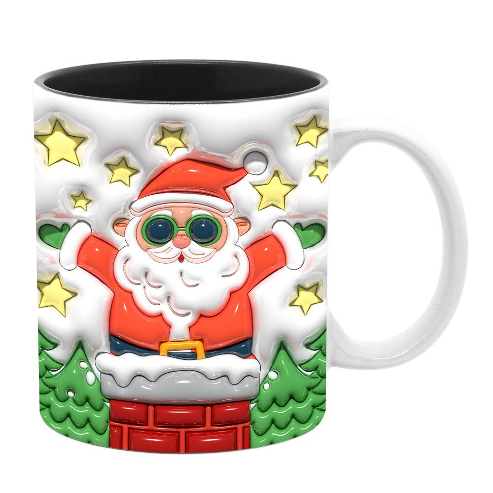 3D Christmas Christmas Ceramic Coffee Mark Mug Tree Santa Snowman Gingerbread Man