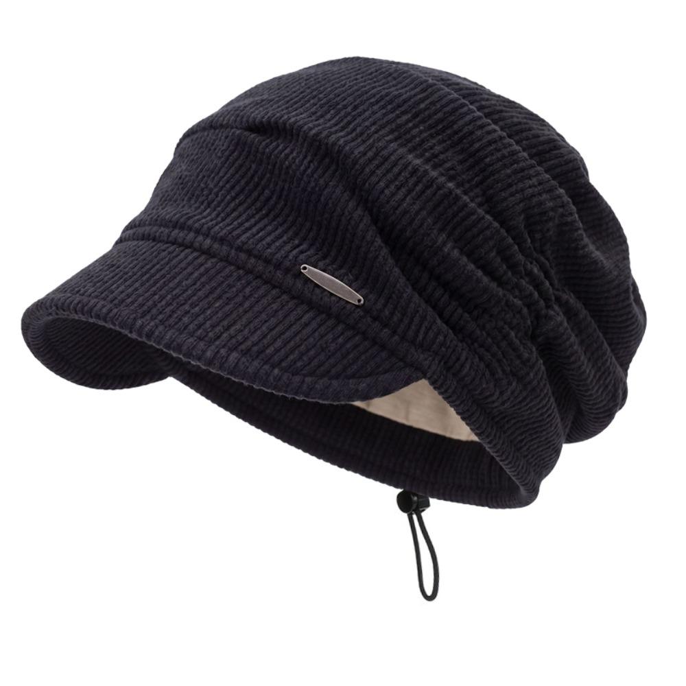 Ear Protection Visor Beanie Hat Oversized Fit Warm Winter Hats Soft Slouchy Beanie Hat  For Women