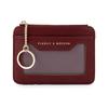 Portable Multi-card Slots Card Bag Keychain Hanging Leather Multi-card Wallet PU Leather Coin Purse Gifts