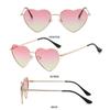 Trendy Metal Frame Vintage Polarized Glasses Women Heart Sunglasses Heart-Shaped Glasses Eyewear