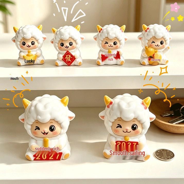Charming Sheep Healing Ornament - Desk, Computer Screen, Zodiac, or Car Console Decor 
