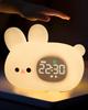 Rabbit Alarm Clock for Kids Cute Night Light Sleep Training Light Alarm Clock Rechargeable Silicone for Safety Boys Girls Bedroom Gentle Light Perfect