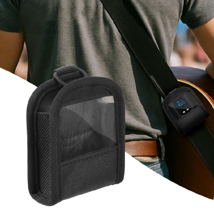 Stage Ready Transmitter Carrying Bag Featuring Clear TPU Visibility Window and Hook Loop Fasteners for Secure Placement