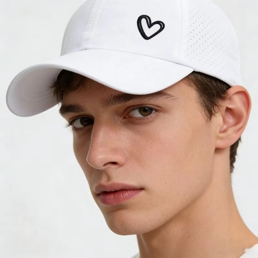 Love Heart Sunshade Sun Hat Adjustable Snapback Hat Simple Ponytail Baseball Cap  Camping