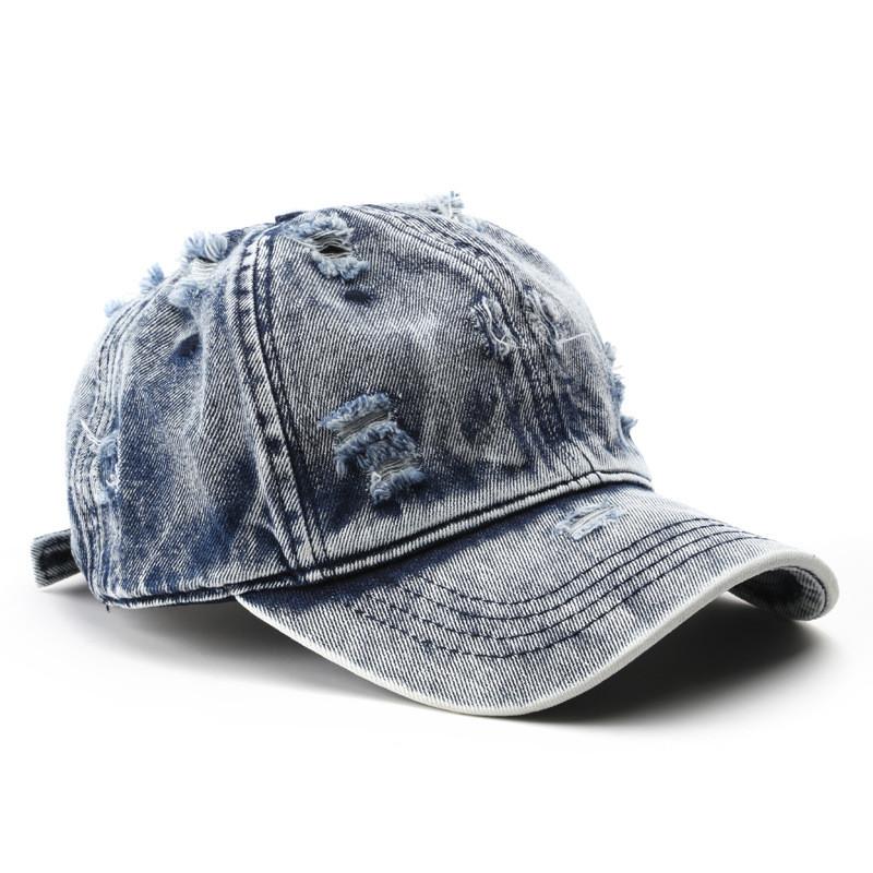 Cotton Denim Baseball Cap With Curved Brim Waterproof Breathable Sun Hat For Outdoor Activities