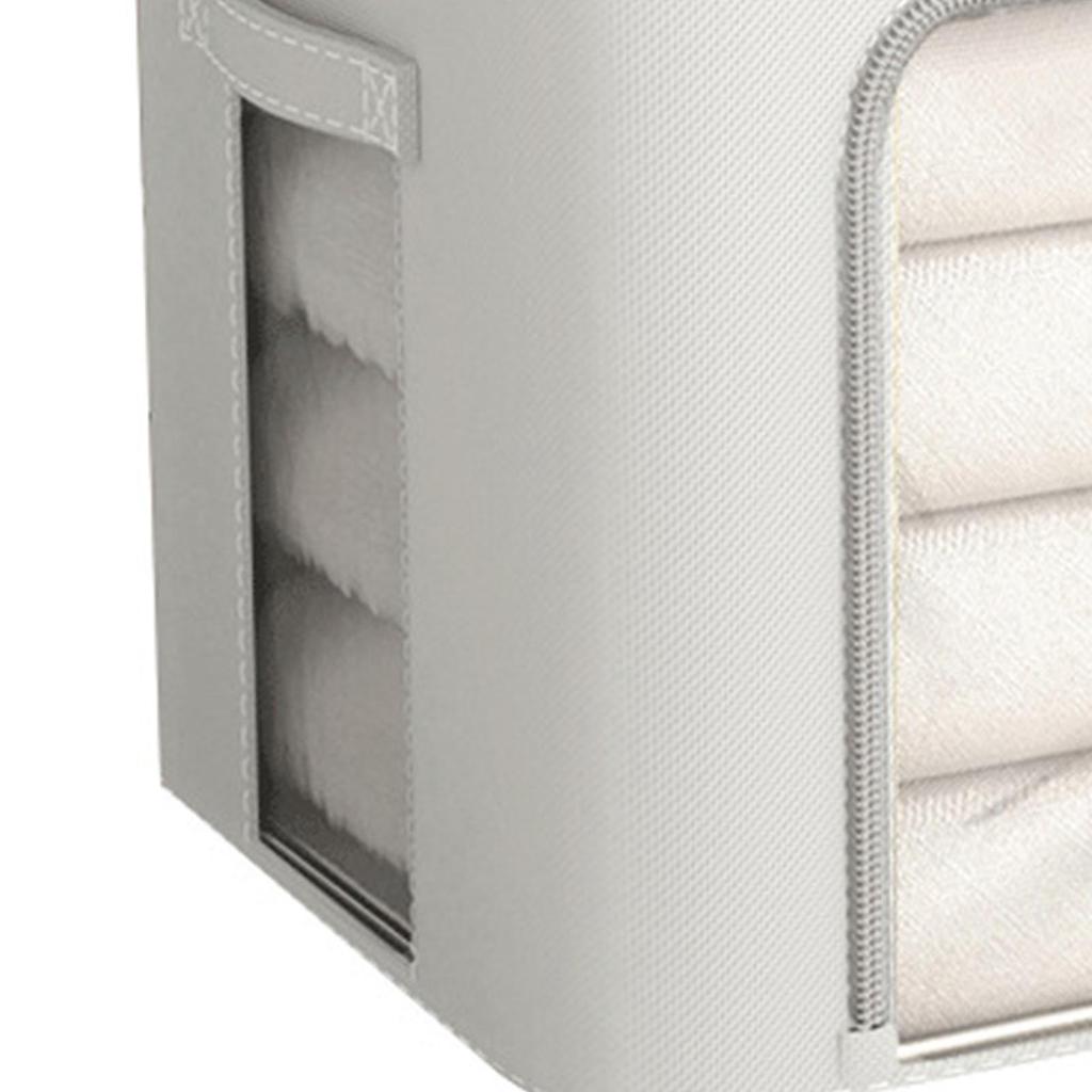 Collapsible Stackable Storage Box Oxford Cloth Closet Organizer Clothes Storage Container Bin with Clear Window Carry