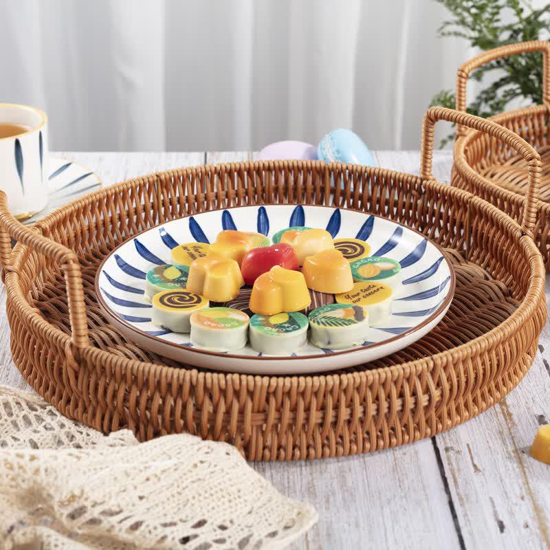 

Imitation Rattan Double Handle Picnic Basket Tray