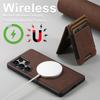 SUTENI H17 For Samsung Galaxy S25 Ultra Magnetic Case Card Slots Leather + TPU Kickstand Phone Cover