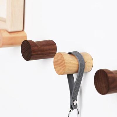 Kreativer Wand-Garderobenhaken aus massivem Nussbaumholz für Schlafzimmer & Eingang