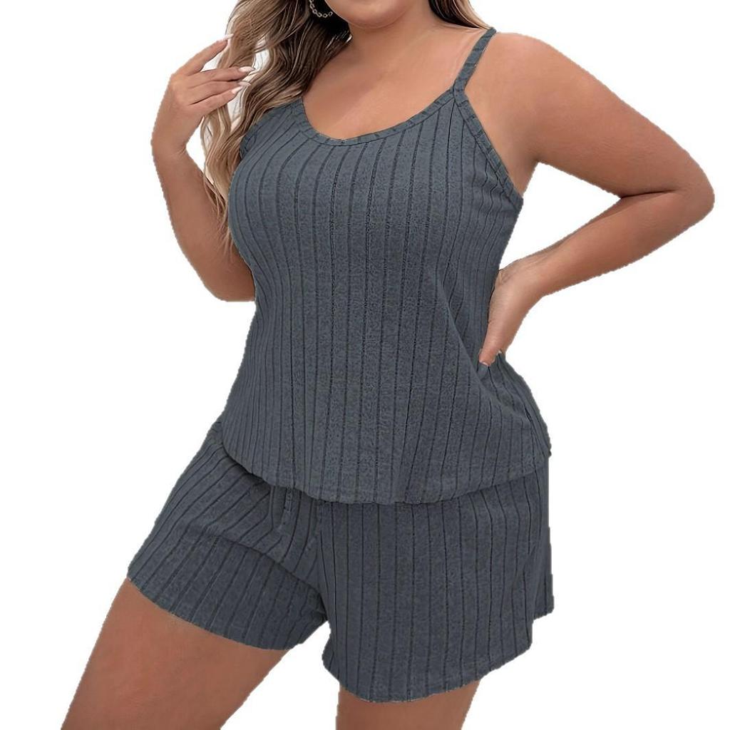 Women's Casual Solid Color Camisole Shorts Pajama Set