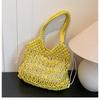 Hot Sale Hollow Shoulder Cotton Woven Bag New Flower Straw Bag Holiday Wind Beach Bag Versatile Women's Bag