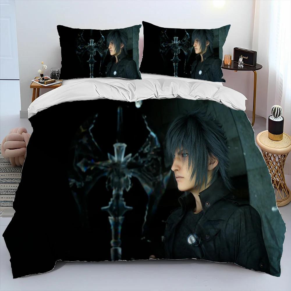 Final Fantasy Series Games Cartoon Comforter Bedding Set,Duvet Cover Bed Set Quilt Cover Pillowcase,king Queen Size Bedding Set Tool