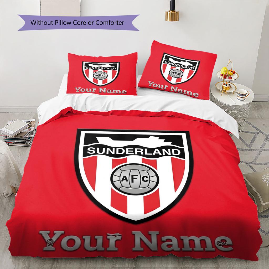Sunderland A.F Custom Name Pattern Bedding,Quilt Set Quilt Cover Pillowcase Home Birthday Gift(1 * duvet cover + 2 * pillowcase, without core)