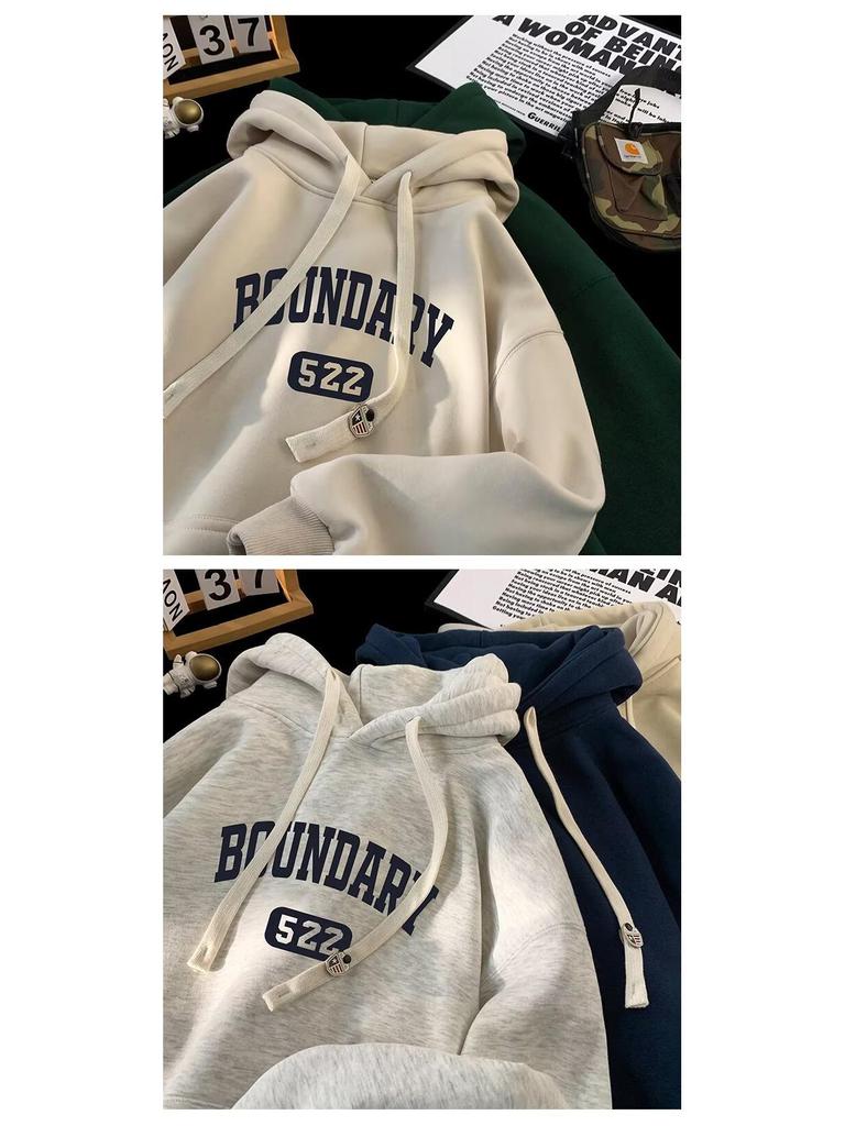Men's Winter Hooded Sweatshirt - Korean Style, Casual Thickened Pullover with Plus Velvet.