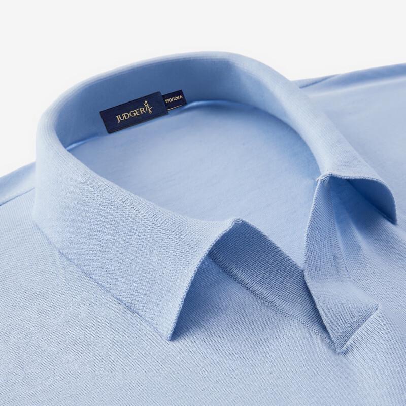 Judger Men's Silk Blend Seagull Collar Polo Shirt