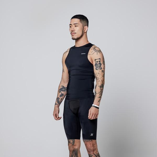 Over Sir Performance Pro Men S Sleeveless Tights [Taping Compression Wear] Black/M