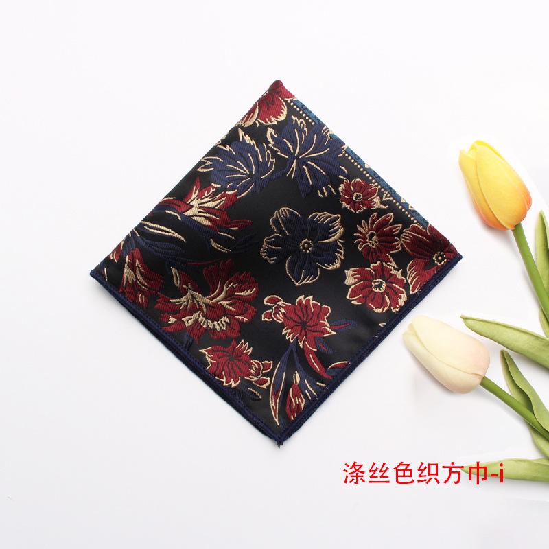 Spring And Summer Jacquard Yarn-Dyed Polyester Silk Small Square Towel Men'S Gentleman Suit Pocket Towel