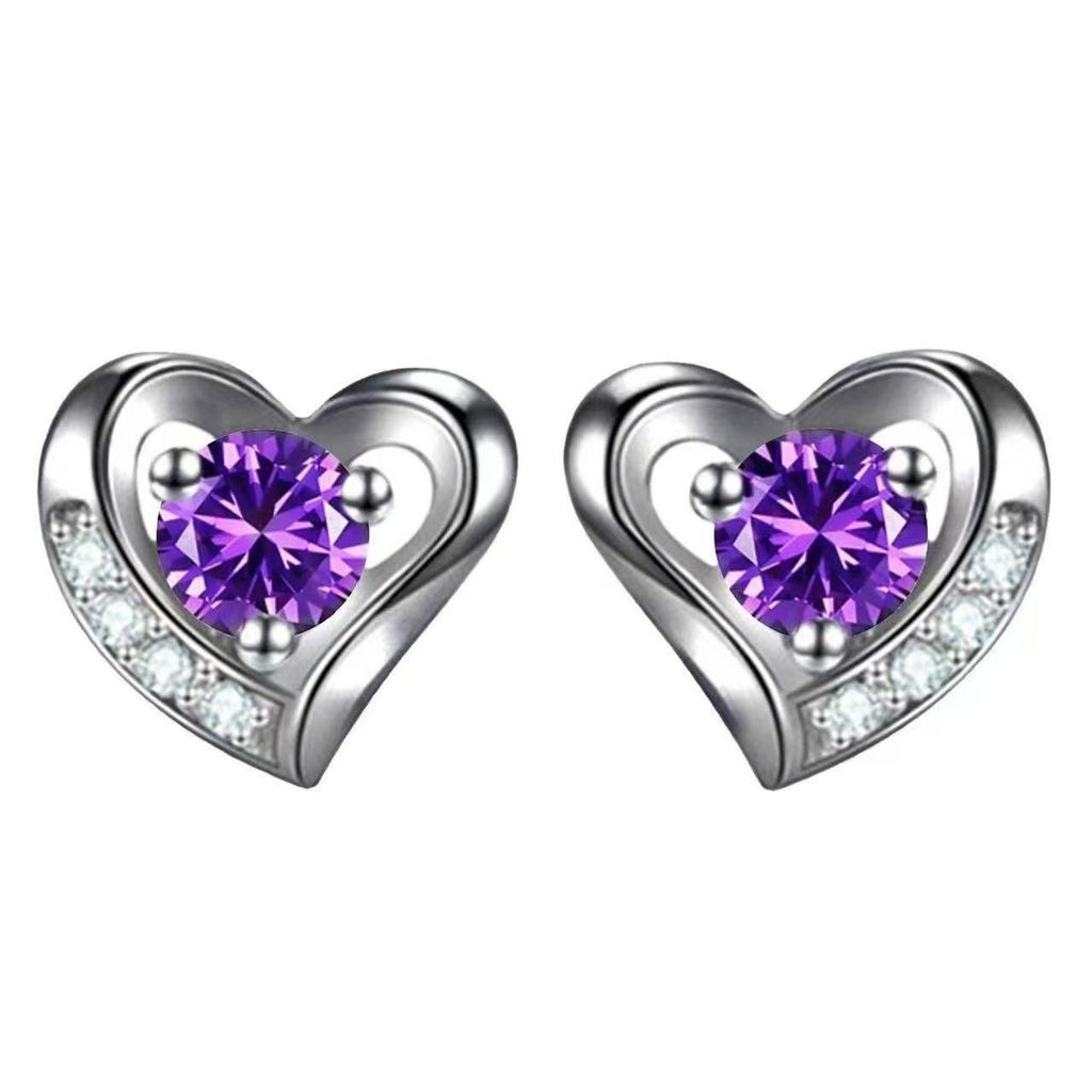 Love At First Sight Heart Zirconia Necklace & Earring Set - Versatile Heart Pendant Clavicle Chain