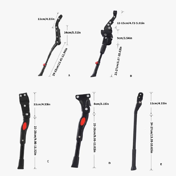 Bicycles Side Stand with Antislip Feet for 24/26/27.5/29inch Mountain Bicycles Kickstand Bike Rear Side Stand Kickstand