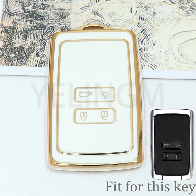 Car Key Case Cover 4 Button For Renault Koleos Kadjar Megane Talisman Captur Espace Clio - Tpu Keyring Car Accessories