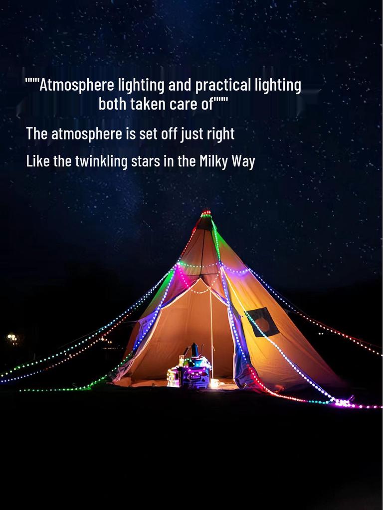 Iridescent Star String Lights: USB-Powered Ambient Decor for Outdoor Camping and Holidays