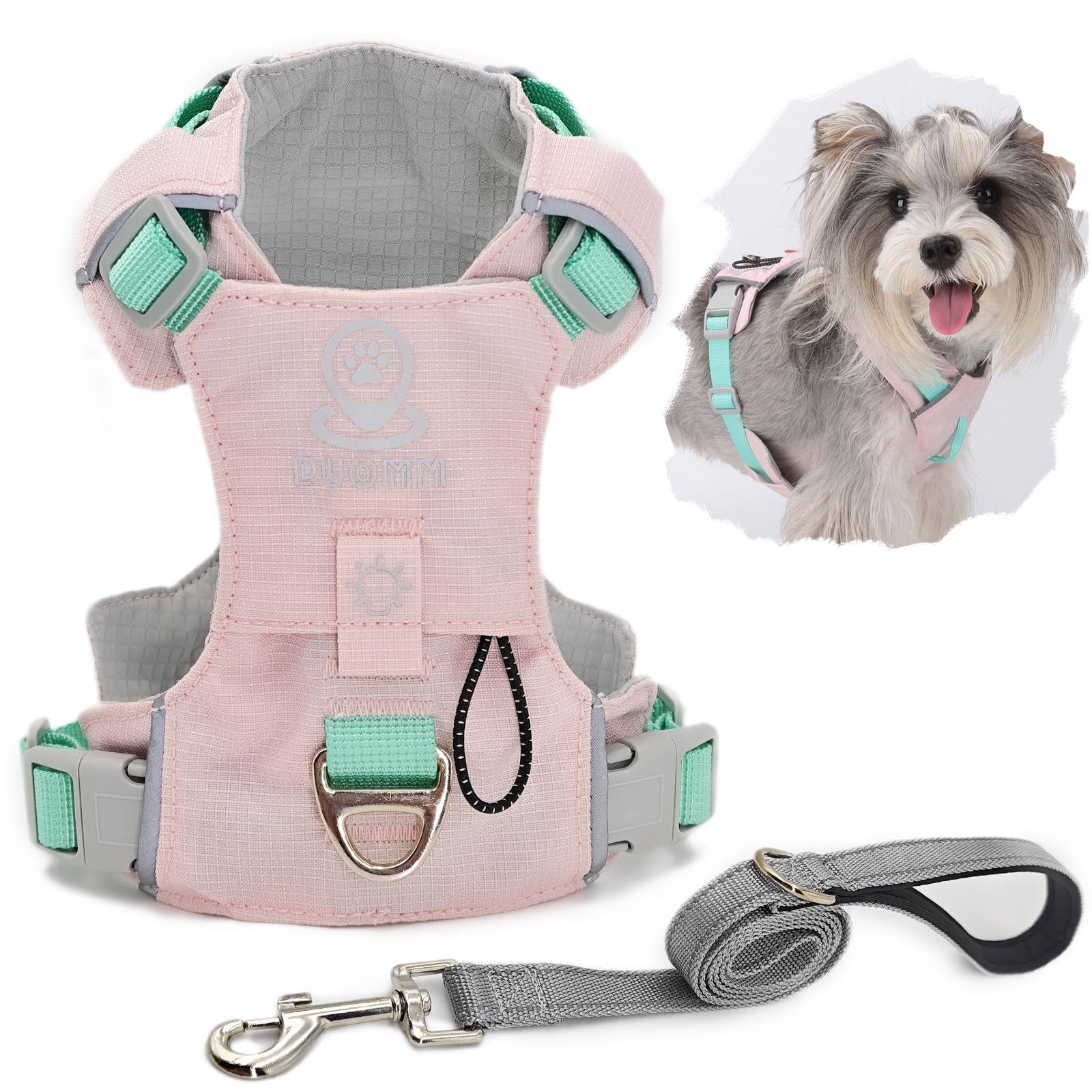 

Miru pochi Dog Harness and Leash Set for Medium and Small Dogs Easy to Put Gentle on Trachea - Stylish, Secure, Anti-Pulling, Soft, On, Lightweight,