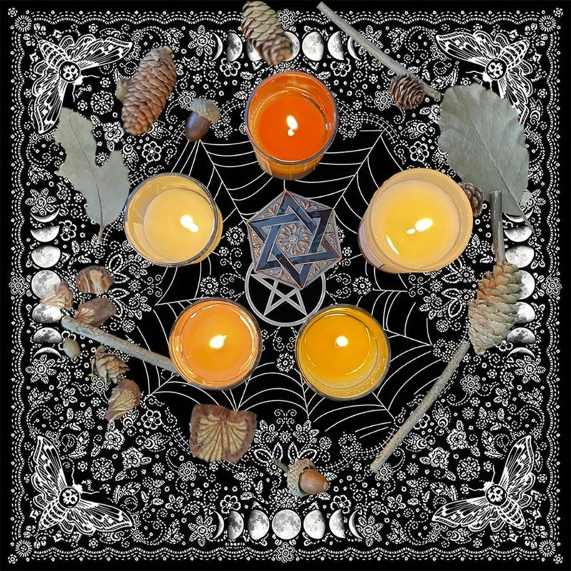 Bird Moon Pattern Astrology Tablecloth Tarots Divinations Tablecloth Altars Cloth Divinations Board Game Accessory