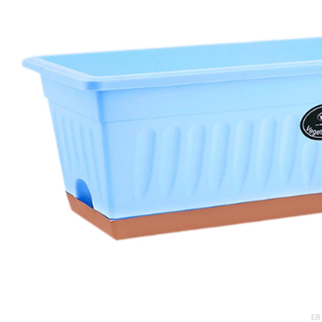 Flower Window Box Vegetable Planter Rectangle 50x19x16cm Windowsill with Drainage Holes for
