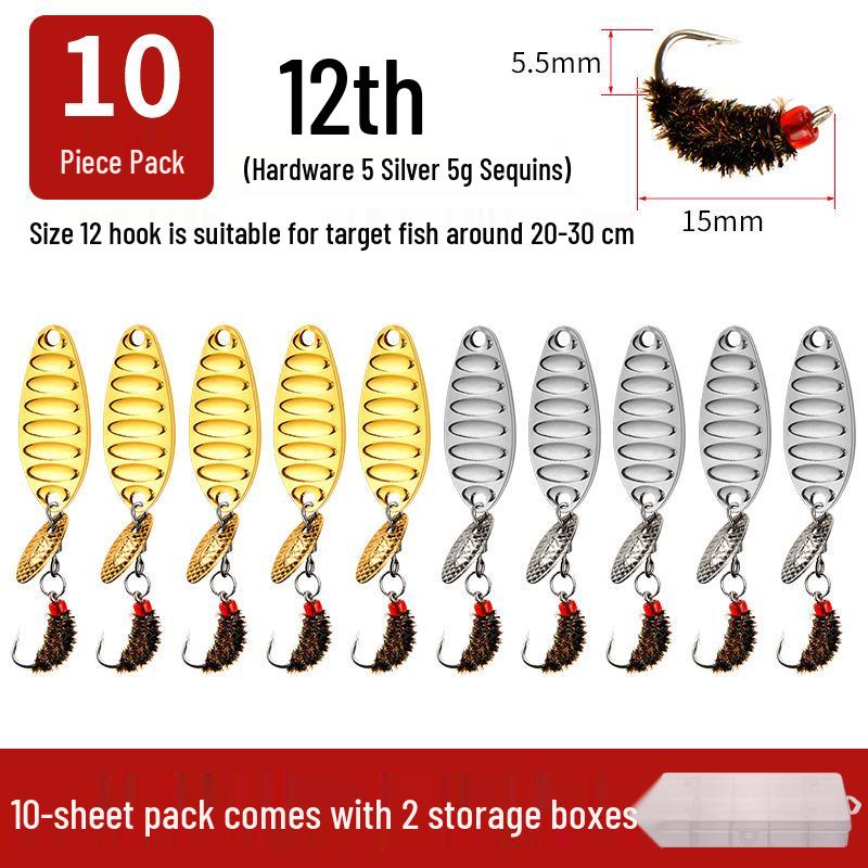 Modified Fly Fishing Hooks: Flat Vibration Spinner, Dragon Scale Micro Lures for Mandarin Fish & Crucian Carp