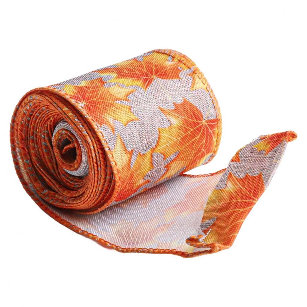Thanksgiving Ribbon Autumn Harvest Overlock Ribbon Pumpkin