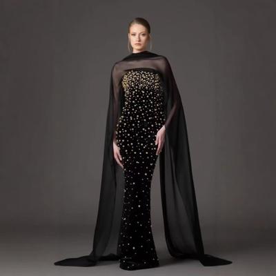 Elegant European & American Rhinestone Crystal Strapless Evening Gown