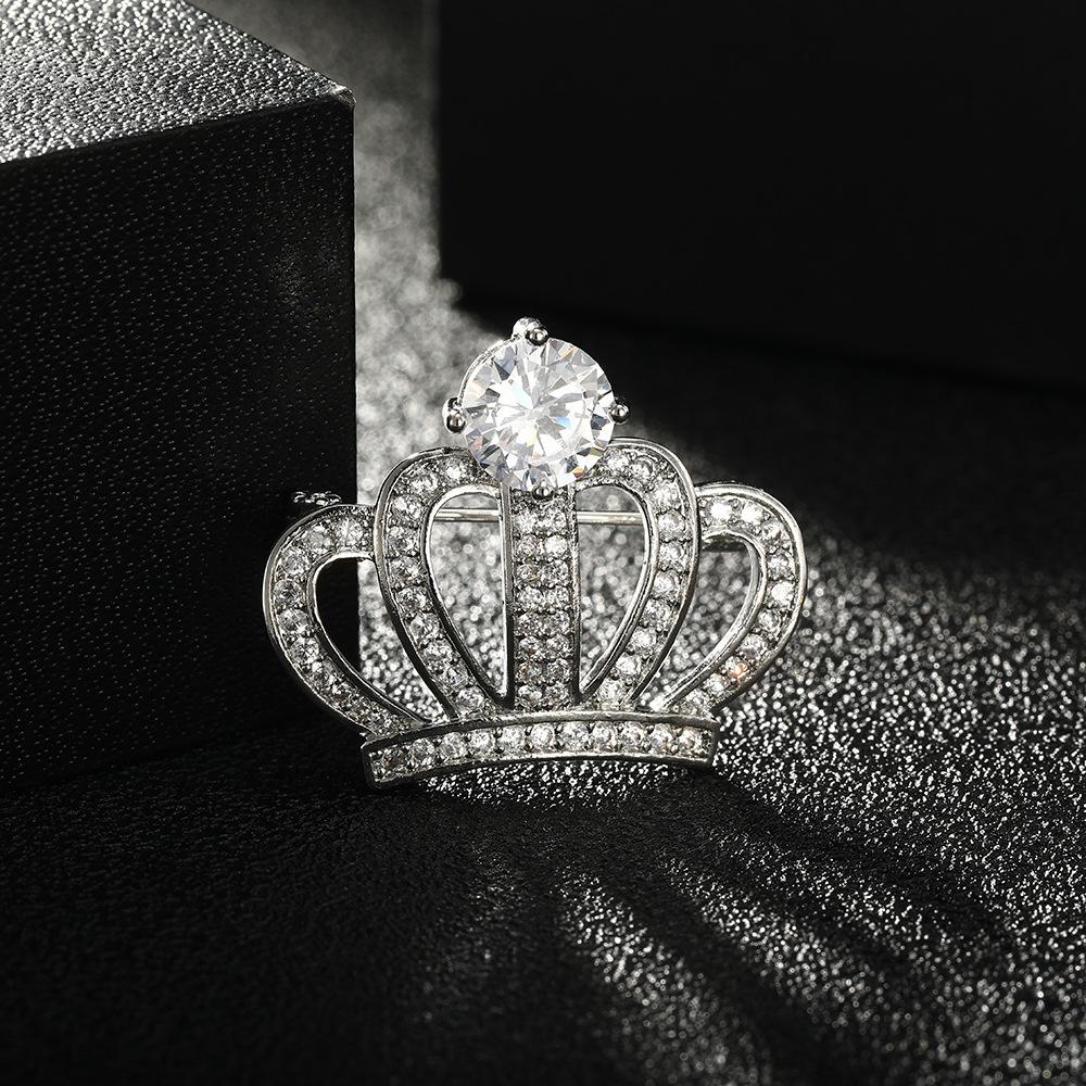 SKEDS Exquisite Luxury Rhinestone Corwn Brooches For Women Girls Fashion Elegant Crsytal Tiara Buckle Jewelry Accessories Gift