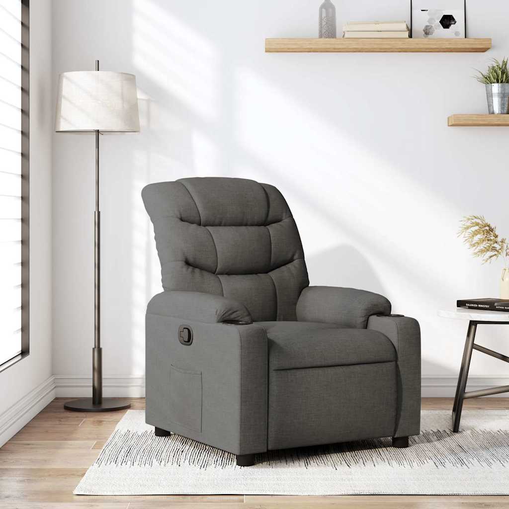 Relaxation Armchair Dark Grey Fabric