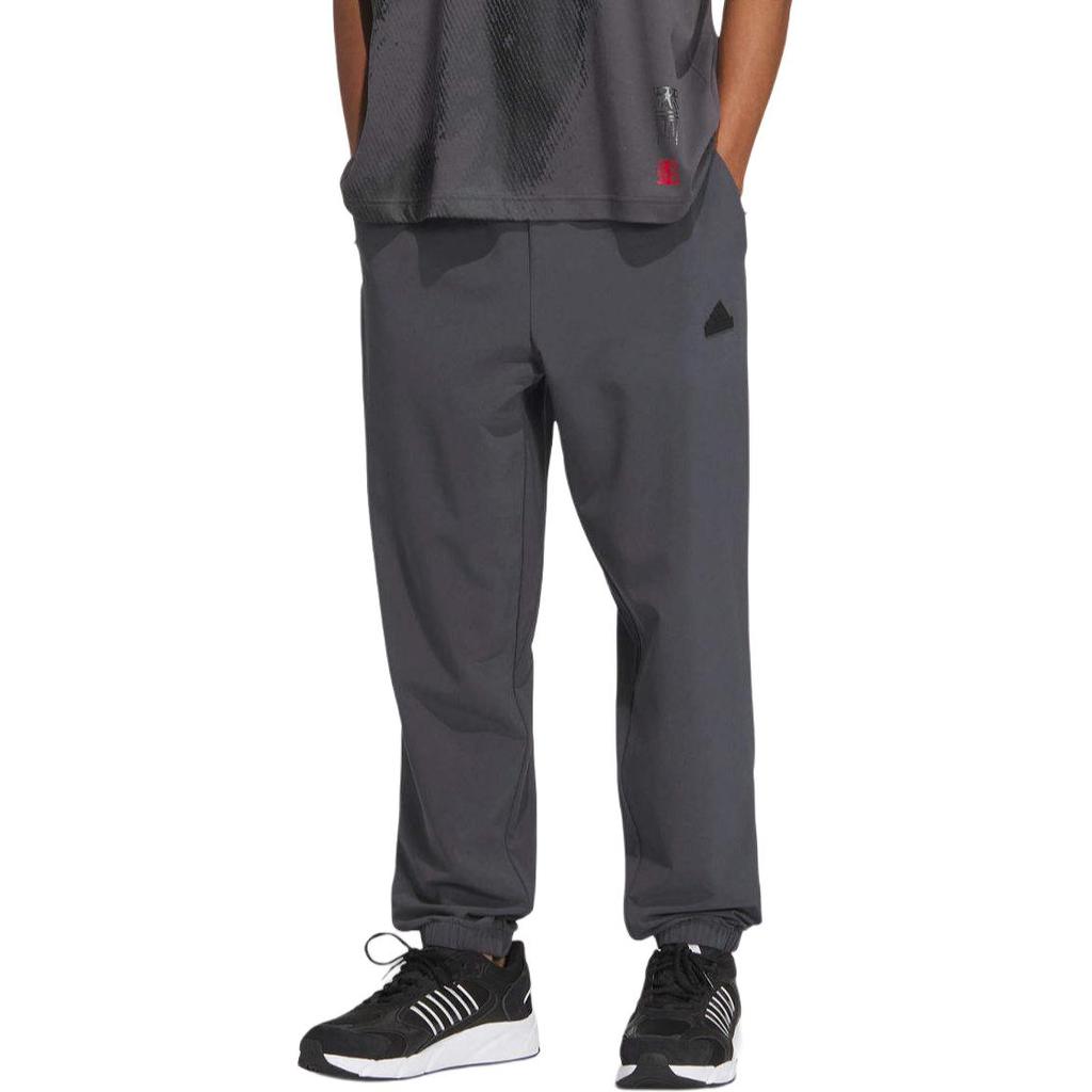 Adidas SS24 Casual Pants Unisex Solid Dark Gray/Black JJ1302