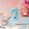 Creative Numbers Birthday Party Day Candles First Year Blue Cute Flowers Cake Decorations