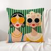 A Fashion Glasses Cushion Cover Linen Organic Fabric DoubleSided Printing Sofa Breathable Home Decor Gift Pillow Case