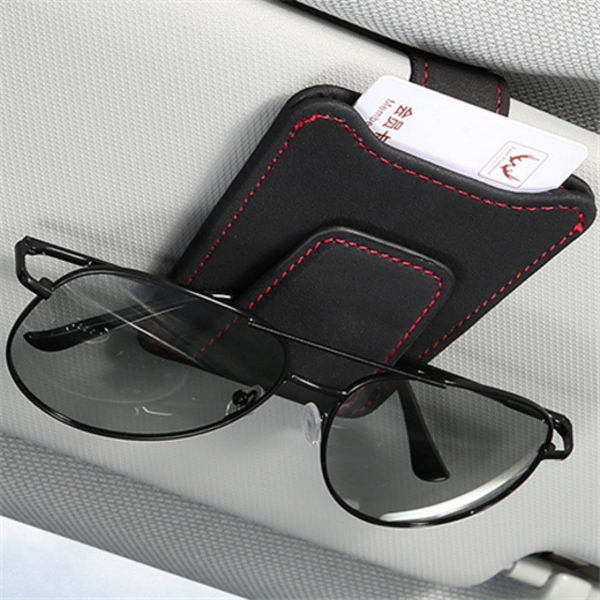 

Raksonic Car Glasses Sunglasses Car Leather Glasses Car Car Sun Easy to Compatible with Most Black Holder, Clip, Storage, Clip, Eyeglasses/Sunglasses чёрный