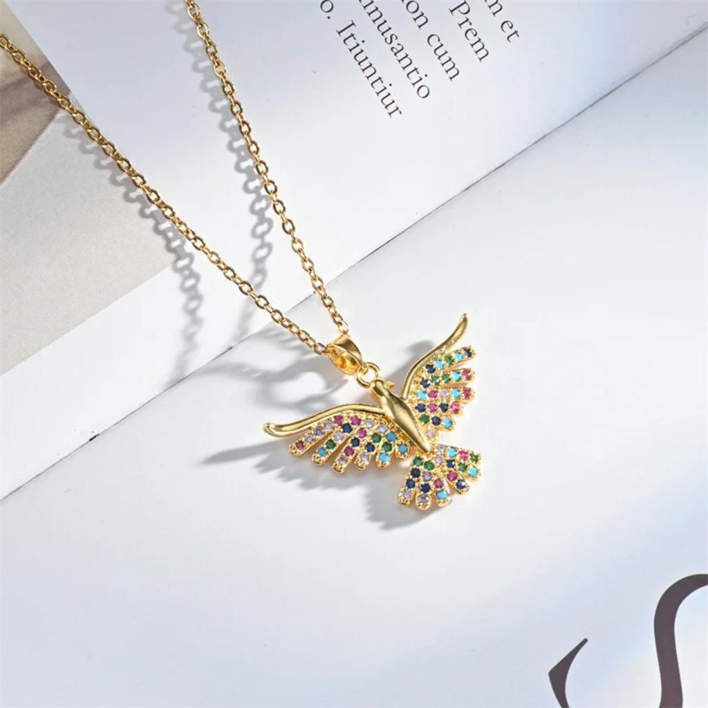 DIEYURO 316L Stainless Steel Phoenix Eagles Pendant Necklace For Women Girl New Trend Choker Neck Chain Jewelry Gift Party