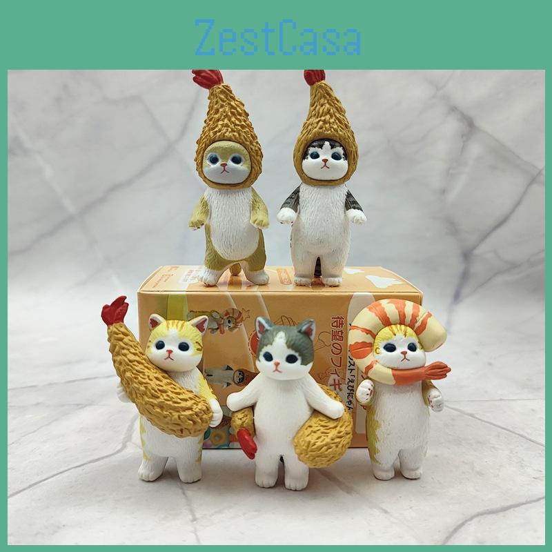 Fortune Cat Whimsical Sandy Tempura Shrimp Blind Box Models For Creative Playtime Fun