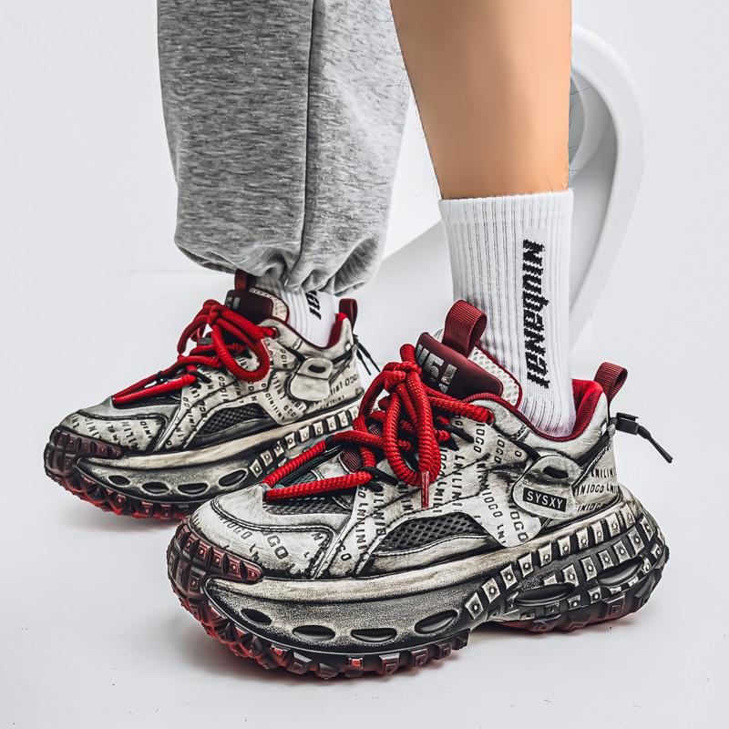 Men's Trend Clunky Sneaker Outdoor Non Slip Breathable Casual Running Sport Shoes Comfortable Work Shoes