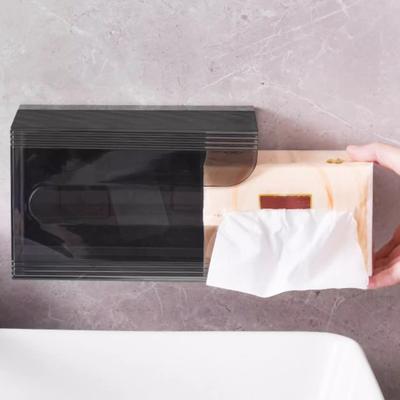 Wandmontierter Taschentuchboxhalter Große Kapazität Transparentes Design Einfache Installation Badezimmer Taschentuchbox